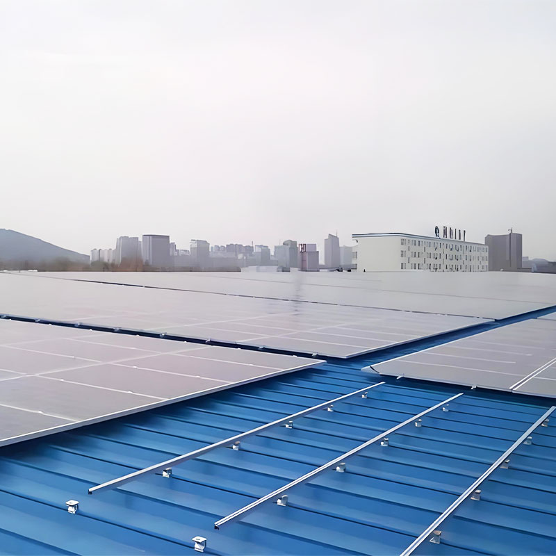 Suporte solar para telhado em chapa de aço colorida